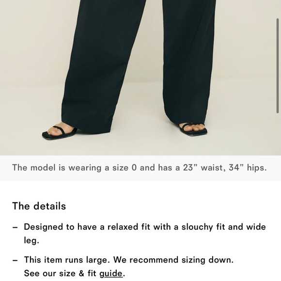 NWT Reformation Danielle Oversized Pant - Size 4 - Picture 4 of 6